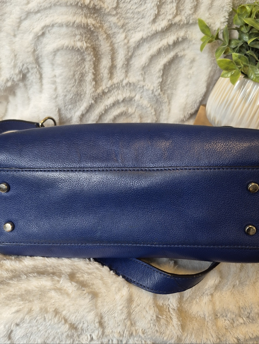 kate spade Navy Blue Top-Handle Satchel with Gold Hardware - Picture 8 of 16